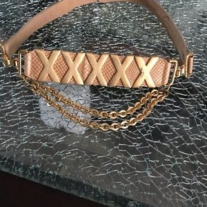 Gold snap closure Belt with 3 snaps Small